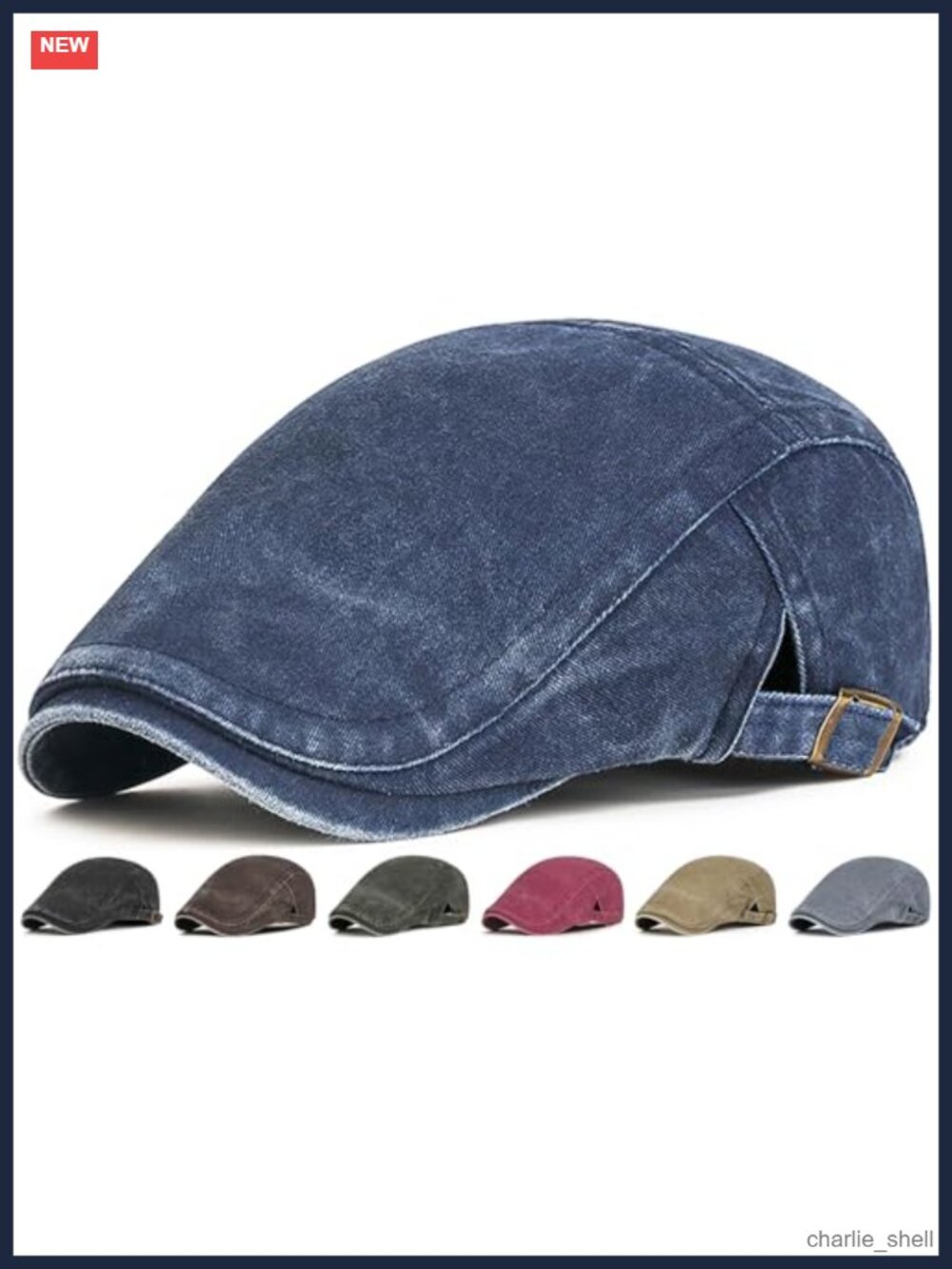 Mens Newsboy Cap Cotton Polyester Washed Beret Ivy Hat Cabbie Driving